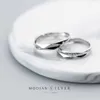 Classic A Pair Couple Free Size Rings for Men Women Shiny Zircon Irregular Shape Sterling Silver 925 Ring Fine Jewelry 210707