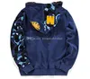 Masculino Feminino Casaco Esportivo Jogger Agasalho Patchwork Fleece Sweatshirt Camuflagem Preta Hip Hop Zíper Moletom Masculino Boca de Tubarão Jaqueta