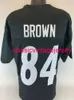 Hommes Femmes Jeunes Antonio Brown Maillot de football noir cousu sur mesure