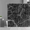 Black Marble White Stripe Printing Shower Curtain Modern Simplicity Home Bathroom Decor Cloth Waterproof Bath Curtains Screen 211116