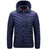 Ultraléger Hommes Vers Le Bas Marque Vêtements Casual Chaud Col À Capuche Manteaux Automne Noir Hiver Vestes PARKAS Hommes Coupe-Vent 211008