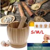 1 set di mortaio e pestello in legno Set di aglio Pugging Pot Herb Mill Crusher Grinding Bowl