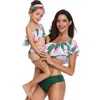 Matka córka stroje kąpielowe kwiat mamusi i ja stroje kąpielowe bikini rodziny pasujące ubrania wygląd mama kostium kąpielowy 210724