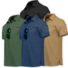 T-shirt tactique militaire Sport de plein air Revers à séchage rapide à manches courtes Été Randonnée Formation Tee Hommes Vêtements Casual Tops W220307