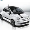 Car Styling Hood Bonnet Stickers Body Door Side Skirt Stripes Decal Lattice Grafisk Vinylfilm för Fiat 500 Bil Tillbehör