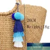 Exknl Tassel Brelok Brelok Torba Charms Biżuteria Big Key Chain Blue Holder Boho Handmade Pom Pom Pom Mody Akcesoria