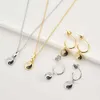 ANDYWEN 925 Sterling Silver Gold Night Day Black White Coins Pendant Drop Earring Rock Punk Jewelry Circle Clips Piercing 210608