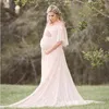 Nieuwe moederschap fotografie prop baby douche zwangere jurken voor cowl nek mode kant zomerjurk dame avondjurk vestidos G220309