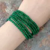 YYGEM 8 '' Natur 4mm Faceted Round Green Jade Armband Cubic Zirconia Pave Clasp Office Style för kvinnor