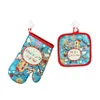 2pcsset Christmas Baking gloves Decoration for Home Navidad Ornament Gift Year Noel Xmas Y201020