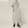 vestidos maxi grises de tamaño grande