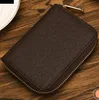 Womens Brown Mono 4 Colors Card Holder Zippy Coin Fashion Casure Short Leather dragkedja Purse 60067 Kort pl￥nbok Box Dust Bag Card340D