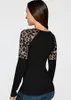 Été femmes T-shirt 2022 mode nouveau automne grande taille couture léopard à manches longues T-shirt col rond pull bas