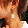Pendientes colgantes de gota de perla redonda coreana para mujer y niña, joyería de moda 2022