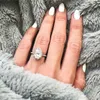 Cluster Rings S925 Silver Color Pear Shaped Diamond Ring For Women Bride Gemstone Engagement Wedding Fine Jewelry Gift 2021 Trend