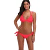 Swimsuit verão sexy cor pura mulheres biquini conjunto atadura brasileira múltipla cor swimwear tamanho S-2XL 210629