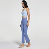 Kadın Yüksek Bel Geniş Ayak Çıplak Yoga Kıyafetleri Pantolon Gevşek Fit Spor Giyim Kadın Pantolon Spor Fitness Dans Kafiye Flared Pantolon