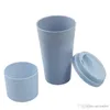 Mode Silicone Kaffeetasse mit Deckel umweltfreundlichem Weizen Stroh trinken Tee Tasse Kreative Kaffeetasse Reisebecher Pink Blue Tea Tasse XVT0370