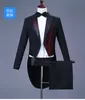 Mens Gold Diamond Broderi Tuxedo Tailcoat Slim Fit 4 PPCS Dress Suit Män Party Bröllop Middag Jacka Swallow-Tailed Coat 4XL X0909