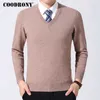 COODRONY Sweater Men Clothes Autumn Winter Cashmere Wool Pullover Sweaters Plus Size Business Casual V-Neck Pull Homme 8128 210909