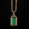 Natural Myanmar green jade pendant with 925 sterling silver rose gold pendants necklaces add chain jade jewelry jade necklace302j