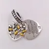 Auténtica plata de ley 925 Pandora Two-Tone Family Tree Heart 14K Gold Dangle Charm Charms Se adapta al estilo Pandora europeo Pulseras de joyería Collar 799161C00