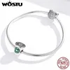 WOSTU 925 Sterling Coffee Cup Charms Tea Time Beads fit for Women Bracelet Bangle Silver 925 Jewelry CQC1545