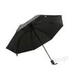 Black White Plaid Sunny Rainy Umbrellas Three-folding Parasol Umbrella Women Men Portable Waterproof Shade Business Fimbriae BH5483 TYJ