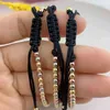 Ajustável Tecido Pulseira de Cuff Mulheres Hamsa Mal Eye Charme Mão Mão Beads Trançado Corda Braceletes Jóias