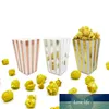 12pcs Popcorn Box Fashion Vintage Retro Design Foil Gold/Silver/Rose Popcorn Bags & Popcorn Tubs for Baby Shower Children Party