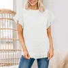 T-shirt das mulheres 2021 Moda coreana Tops das mulheres e blusas bola de pele chiffon mulheres manga curta camisas brancas plus size xxl senhoras