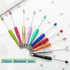 20PCS Ballpoint Pen Bead DIY Niestandardowe pióro plastikowe biuro szkolne Pisanie artykułów papierniczych prezent ślubnych 2110258538532