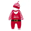 Sets de ropa Baby Baby Boy Girl, mi primer traje de Navidad, Manges Long Sapper Sombuts Satus Santa Claus disfraz de Navidad 0-24m