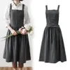 Coverall Apron Nordic Simple Florist Apron Cotton Linen Gardening Coffee Shops Kitchen Aprons For Cooking Baking Restaurant Apron Pinafore