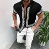 Sommer Herren Gedruckt Hawaii Casual Hemden Marke Streetwear Kleidung Strickjacke High-End Kurzarm Kleid Hemd 210626