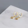 Andywen 925 Ayar Gümüş 9mm Pendientes Bırak Küpe Kar çiçeği Dangle Charms Kadınlar Kristal CZ Zirkon Lüks 210608