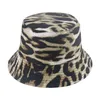 Nowa moda odwracalny Leopard Drukuj wiadro Kapelusze dla kobiet Ladies G220311