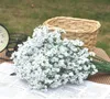 Singel Vit Ankomst Gypsophila Baby Andor Artificiell Fake Silk Blommor Växt Hem Bröllopsdekoration