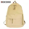 Female HOCODO Backpack Fashion Women School Bag For Teenager Girls Anti Theft Laptop Shoulder Bags Solid Color Travel 202211