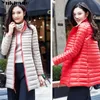 Senhoras Inverno Casaco Quente Mulheres Ultra Luz Longa Mulher Branca Duck Down Jacket Jackets Plus Size Outwear Casacos 210608