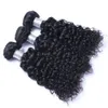 Brazilian Jerry Curl Human Hair Bundles Natural Color 3/4PCS 8-26 inch Non Remy Hair Weave Extensions