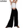 여성용 Jumpsuits Rompers 여성 빈티지 비치 바지 2021 Vonda Playsuit 여름 휴가 캐주얼 느슨한 바지 바지 Pantalon 5XL