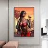 Seksi Kötü Serin Kız Sigara Poster Ve Baskılar Modern Sanat Tuval Boyama Duvar Sanatı Resim Oturma Odası Cuadros Ev Dekorasyon Için