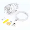 NXYCockrings Cage de chasteté en acier inoxydable avec serrure, anneau de pénis, dispositif érotique en métal fétichiste verrouillable, ceinture, jouets sexuels pour hommes 1126