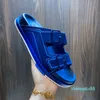 Sandales de designer Sandales Mule poids léger Style confortable en daim noir Boucles bleues en daim métallique En Silapers Endresseurs Sneaker 8151