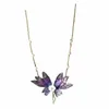 SINZRY handmade natural pearl epoxy craftsmanship shinning butterfly pendant necklaces creative jewelry