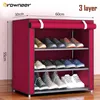 Non Woven Fabric Shoe Shelf Multiple Sizes Gray Wine Coffee Shoes Rack Alloy Enclosed Dust Proof Waterproof Home Storage Holder 211957