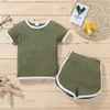 Arrivée Summer 2pcs Enfant Garçon Coton Short à manches courtes Costume Casual Ensembles de tout-petits Vêtements pour enfants 210528