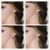 Classique princesse coupe magnifique jaune noir cubique zircone pierre mode dames boucles d'oreilles bijoux pour femmes cadeau CZ198 210714