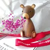 Ryssland Little Bear Wood Ornaments for Decor Equirrel Furniture Crafts Small Gifts Toy Ornament Home 211101